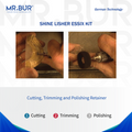 This image shows the procedure of using retainer polishing bur sold by Mr Bur on retainer final touch