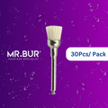 Mr. Bur 30pcs Soft Goat Hair Polishing Brush HP ensures gentle and effective polishing for dental restorations, providing a smooth, high-gloss finish.