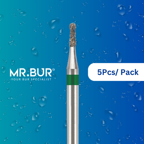 Mr. Bur round ball with collar coarse FG is used for prophylaxis, open access, orthodontics, oral surgery, cavity prep, fillings, crown prep, and implantology.