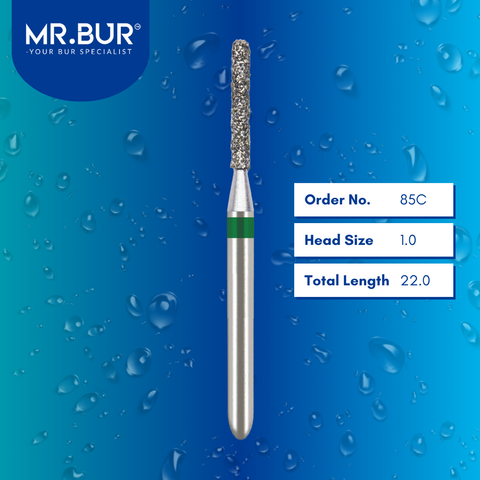 Mr. Bur 881 round end cylinder diamond bur 85C are tools used in many dental procedures. ISO 806 314 141 534 010 FG, Their round end cylinder heads are ideal for for different purposes, including removal of amalgam restorations, creating space and contours for crown placement and cavity preparations. 