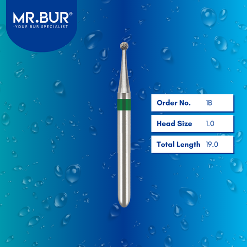Mr. Bur 801 Round diamond bur 1B are tools used in many dental procedures. ISO 806 314 534 010 FG, Their round heads are ideal for excavating tissue during cavity preparation, opening teeth for endodontic treatment, general cleaning of tooth structure from caries, and selective grinding.