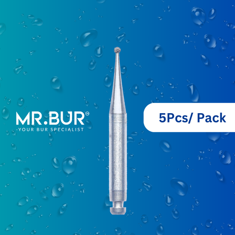 Mr. Bur's 5 pcs Contra Angle Round Diamond Bur RA is ideal for anterior and posterior teeth, cavity and crown prep, endo access, fillings, open access, prophylaxis, trimming, and preparation.