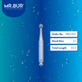 Mr. Bur R801/021 Contra Angle Round Diamond Bur RA are tools used in multiple dental procedures, ideal for removing large amounts of tooth decay, cavity preparation, excavating, and creating access points for dental extractions. Suitable for anterior and posterior teeth, crown preparation, endo access, fillings (including composite and removal of old fillings), open access, prophylaxis, trimming, and preparation.