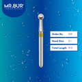 Mr. Bur 5SF Super Fine Finishing Round Diamond Bur FG are tools used in multiple dental procedures. Their round ball heads are ideal for effective prophylaxis, open access, orthodontics, oral surgery, implantology, use on fillings, removal of old fillings, crown preparation, and cavity preparation.