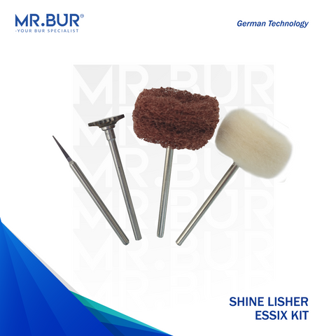 This image shows the Essix dental bur Kit and retainer polishing bur sold by Mr Bur the best international dental bur supplier