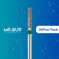 Enhance dental care with the 30 pcs Cylinder Flat End Coarse Diamond Bur from Mr. Bur for cavity prep, endo access, caries removal, decay removal, composite filling, and pediatric use.