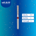 Mr. Bur 85DF Fine Grit Pre-Polishing Straight Round End Diamond Bur FG are tools used in multiple dental procedures. Their straight round end heads are ideal for effective prophylaxis, use on fillings, cavity preparation, chamfer margin bur, and are suitable for pediatric use.