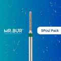 Mr. Bur 5 pcs Straight Torpedo Diamond Bur FG is ideal for cavity preparation, crown and bridge preparation, chamfer margin bur, tangential preparation, trimming and preparation, and prosthodontics.