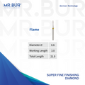 Mr Bur super fine flame shape finishing bur use for finishing.