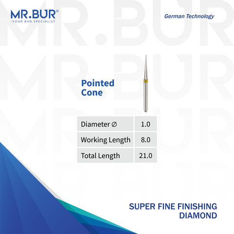 Mr Bur super fine pointed cone shape finishing bur use for finishing.