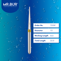 Mr. Bur Super Fine Finishing Pointed Cone Diamond Bur FG 722SF, 1.3mm, ensures precise detailing, ultra-smooth surface finishing, and enhanced polishing for superior restorative outcomes.