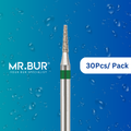 Mr. Bur 30 pcs Taper Flat End Coarse Diamond Bur FG is perfect for crown prep, shoulder margin prep, PFM material, anterior/posterior tooth trimming, and preparation.