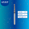 Mr. Bur 237Z Spiral Cool Cut Taper Round End Super Coarse Diamond Bur Short FG are tools used in multiple dental procedures, ideal for prophylaxis, crown cutting, cavity preparation, crown preparation, veneer preparation, use on fillings, chamfer margin bur, and are suitable for pediatric use.