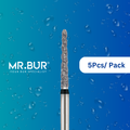 Mr. Bur's 5pcs Spiral Cool Cut Taper Round End Super Coarse Diamond Bur FG is ideal for prophylaxis, fillings, crown cutting and prep, cavity and veneer prep, and chamfer margins.