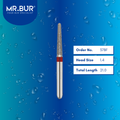 Mr. Bur 856 fine grit pre-polishing tapered round end diamond bur 37BF are tools used in multiple dental procedures. ISO 806 314 194 514 014 FG, Their tapered round end heads are ideal for for effective crown and bridge preparation, chamfer margin preparation, and trimming and preparation for all composite materials.