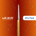 Mr. Bur's 1 pc Taper Round End Finishing Carbide Dental Bur FG is perfect for chamfer margin finishing and debonding.