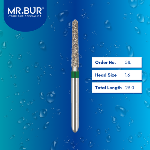 Mr. Bur 882 taper torpedo diamond bur 51L are tools used in multiple dental procedures. ISO 806 314 142 534 016 FG, Their taper torpedo heads are ideal for cavity preparation, trimming and lingual buccal reduction