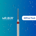 Mr. Bur's 30 pcs Fine Grit Pre-Polishing Torpedo Diamond Bur FG is perfect for prosthodontics, crown and cavity preparation, and achieving a high shine finish.