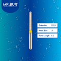 Mr. Bur 220SF Super Fine Finishing Torpedo Diamond Bur FG are tools used in multiple dental procedures. Their torpedo-shaped heads are ideal for effective crown preparation, cavity preparation, and crown & bridges.