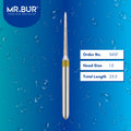 Mr. Bur 34SF Super Fine Finishing Torpedo Diamond Bur FG are tools used in multiple dental procedures. Their torpedo-shaped heads are ideal for effective crown preparation, cavity preparation, and crown & bridges.