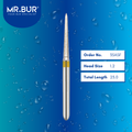 Mr. Bur 35ASF Super Fine Finishing Torpedo Diamond Bur FG are tools used in multiple dental procedures. Their torpedo-shaped heads are ideal for effective crown preparation, cavity preparation, and crown & bridges.