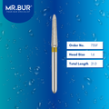 Mr. Bur 73SF Super Fine Finishing Torpedo Diamond Bur FG are tools used in multiple dental procedures. Their torpedo-shaped heads are ideal for effective crown preparation, cavity preparation, and crown & bridges.