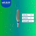 Mr. Bur Tungsten Carbide Medium Cross Cut Laboratory Bur TC4, 6.0mm, ensures efficient material shaping, precise trimming, and smooth contouring for dental prosthetics.