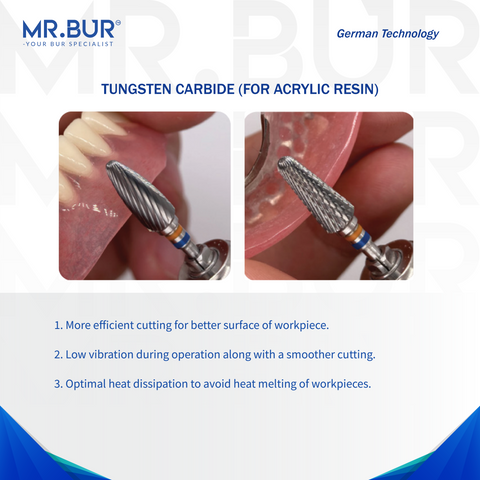 Bor Karbida Tungsten Potongan Silang Halus Untuk Resin Akrilik 