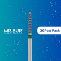 Optimize efficiency with Mr. Bur's 30pcs Bulk Reduction Twister Coarse Diamond Bur FG. Perfect for crown removal, teeth separation, prosthodontic procedures, and oral surgery.