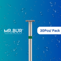 Enhance dental care with Mr. Bur 30 pcs Occlusal Surface Reduction Wheel Coarse Diamond Bur FG for veneer prep, crown prep/removal, prosthodontic, trimming, model fabrication, and restorative techniques.