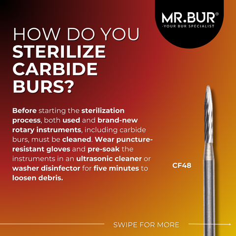 This picture shows how do you sterilize carbide burs