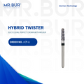 The #1 Hybrid Spiral Cool Cut Super Coarse Diamond Bur FG by Mr. Bur, specially designed for efficient crown cutting, providing superior performance compared to Meisinger, Mani, Shofu, Eagle Dental, and Trihawk. Ideal for precise and durable crown cutting in various dental cases.