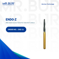 The top-rated ENDO-Z Carbide Bur FG from Mr. Bur, specifically designed for root canal preparation and fully sterilizable, offering exceptional precision and durability. A superior choice compared to Meisinger, Mani, Shofu, Eagle Dental, and Trihawk, perfect for complex dental cases.