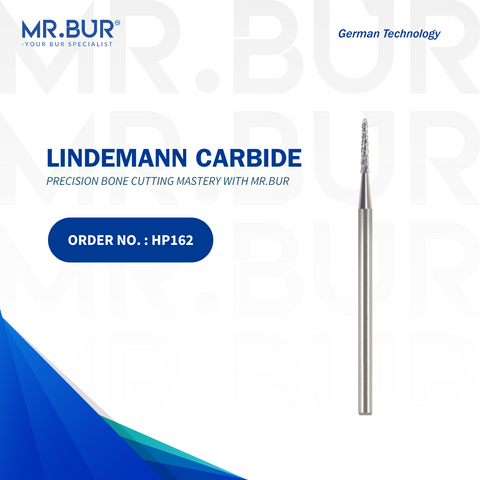 The #1 Best HP162 Lindemann Bur HP Bone Cutting by Mr. Bur, designed for precise bone cutting in oral surgery and fully sterilizable for multiple uses. A superior choice over Meisinger, Mani, Shofu, Eagle Dental, and Trihawk, ideal for advanced surgical dental procedures.