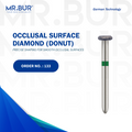 The #1 Best Occlusal Surface Reduction Donut Coarse Diamond Bur FG by Mr. Bur, perfect for cavity preparation, crown and bridge work, crown cutting, crown preparation, and occlusal reduction. This sterilizable bur offers exceptional precision and durability, making it a superior choice over competitors like Meisinger, Mani, Shofu, Eagle Dental, and Trihawk for dental professionals.