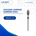 The #1 Best Occlusal Surface Reduction Egg Coarse Diamond Bur FG by Mr. Bur, perfect for crown and bridge work and occlusal reduction. This sterilizable bur offers superior precision and durability, making it a top choice over competitors like Meisinger, Mani, Shofu, Eagle Dental, and Trihawk for dental professionals.