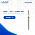 The #1 Best Taper Flat End Coarse Inlay Onlay Diamond Bur FG by Mr. Bur, ideal for cavity preparation, crown and bridge work, crown preparation, and working on fillings. This sterilizable bur ensures precision and durability, making it the superior choice over competitors like Meisinger, Mani, Shofu, Eagle Dental, and Trihawk for dental professionals in a variety of dental procedures.