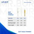 Best MR.BUR ceramic bur for soft tissue trimming ensures precise cutting, reduced trauma, and faster healing in dental procedures.