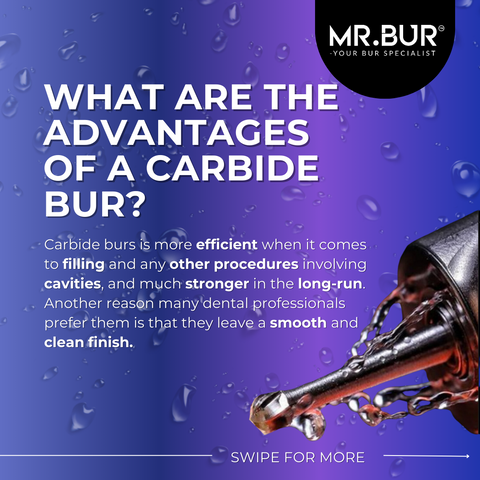 High quality Mr Bur carbide burs with varieties of shapes & sizes that able to use on multiple dental procedure and high cutting precision for smoother cutting including crown cutting, bone cutting and debonding