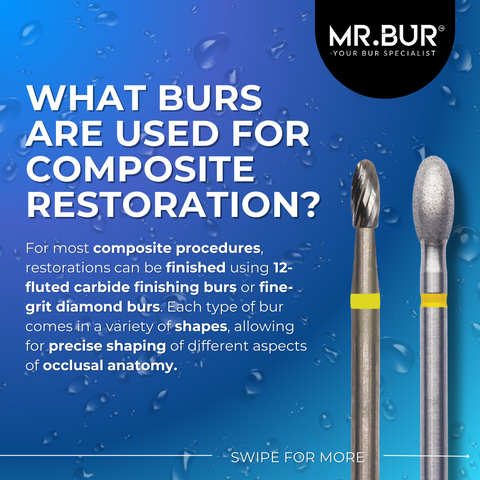 This picture explain what burs are used for composite restoration, and the type of bur that use for the composite restoration procedure.