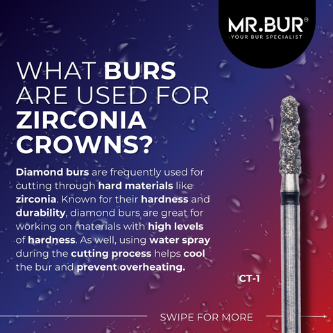 What burs are used for zirconia crowns?