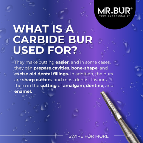 Best quality carbide burs with varieties of shapes & sizes that able to use on multiple dental procedure