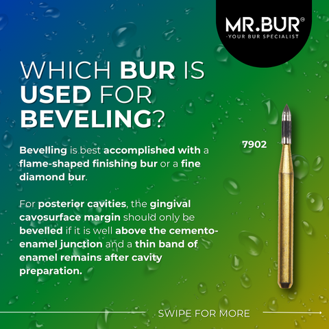 Which bur is used for beveling?